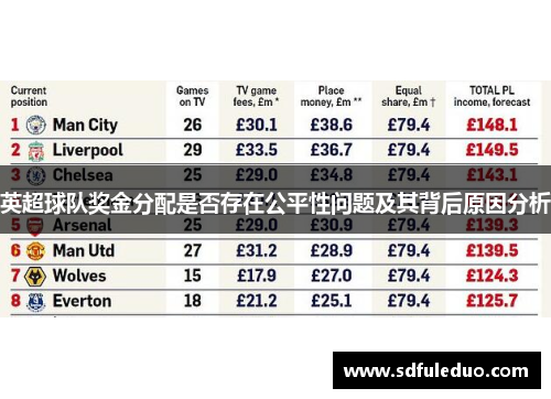 英超球队奖金分配是否存在公平性问题及其背后原因分析